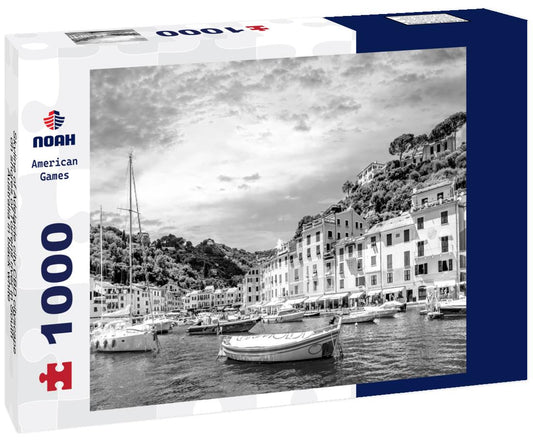 Noah Jigsaw Puzzle Skyline of Adelaide city CBD cityscape on shores of Torrens river in South Australia in black white 1000 pieces