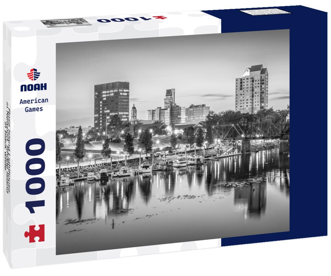 Noah Jigsaw Puzzle Rose Island Lighthouse in Newport, Rhode Island in black white 1000 pieces