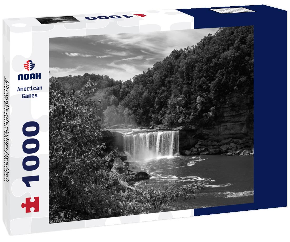 Noah Jigsaw Puzzle Plymouth, city skyline, Hoe Park and lighthouse, Plymouth Sound, Devon, England, United Kingdom, Europe in black white 1000 pieces