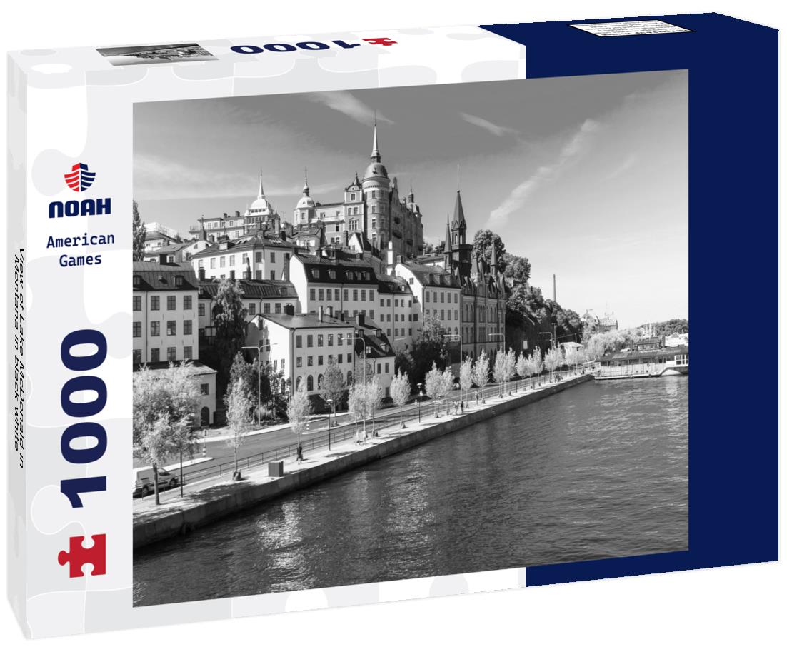 Noah Jigsaw Puzzle View of Lake McDonald in Montana in black white 1000 pieces