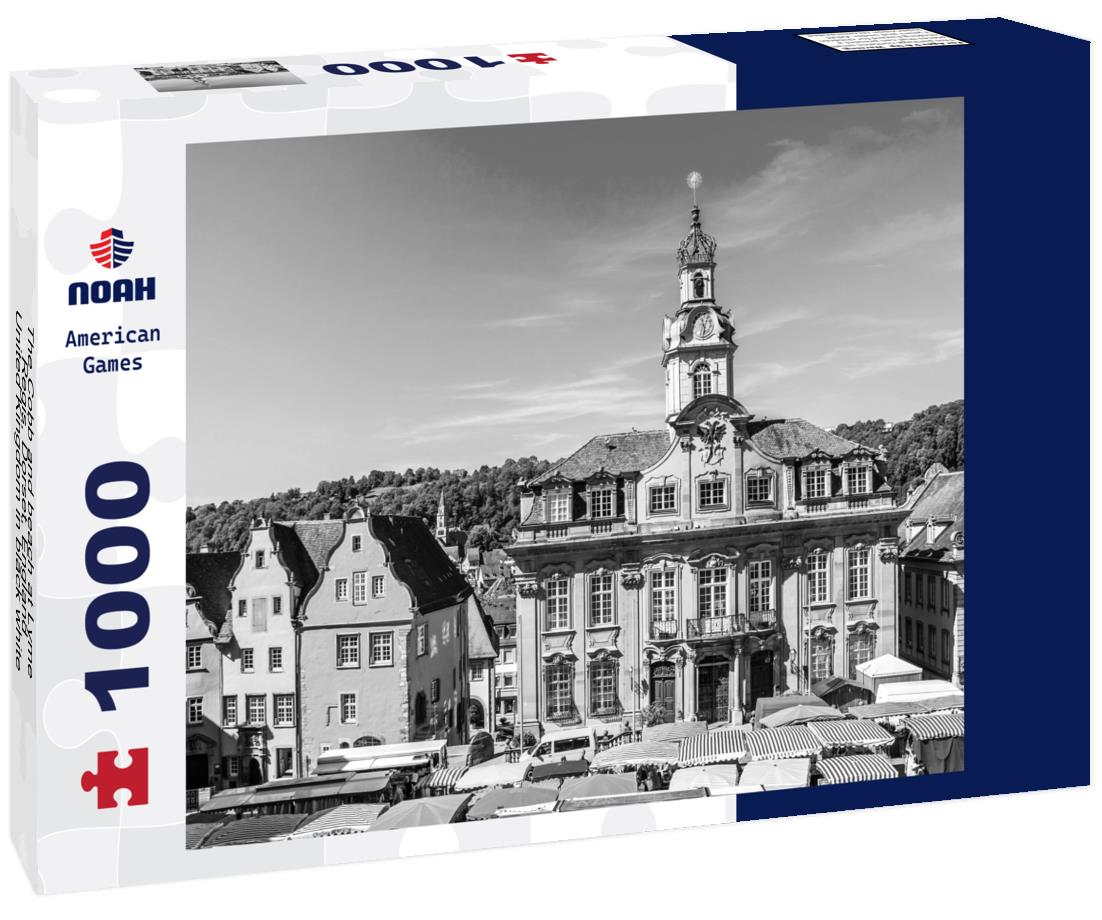 Noah Jigsaw Puzzle The Cobb and beach at Lyme Regis, Dorset, England, United Kingdom in black white 1000 pieces