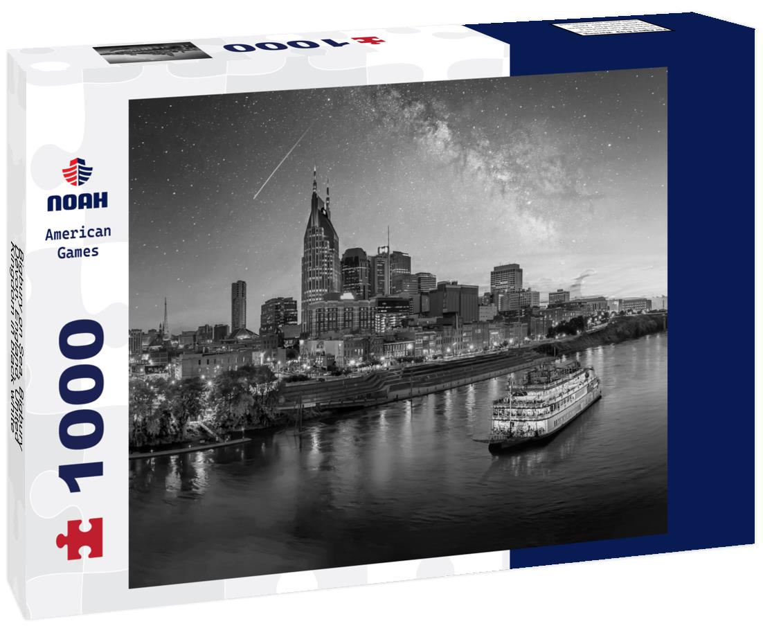 Noah Jigsaw Puzzle Bigbury on Sea, Bigbury, Devon, England, United Kingdom in black white 1000 pieces