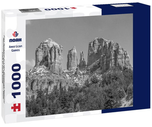 Noah Jigsaw Puzzle Fort Spokane in Lake Roosevelt National Recreation Area in Washington State, USA in black white 1000 pieces