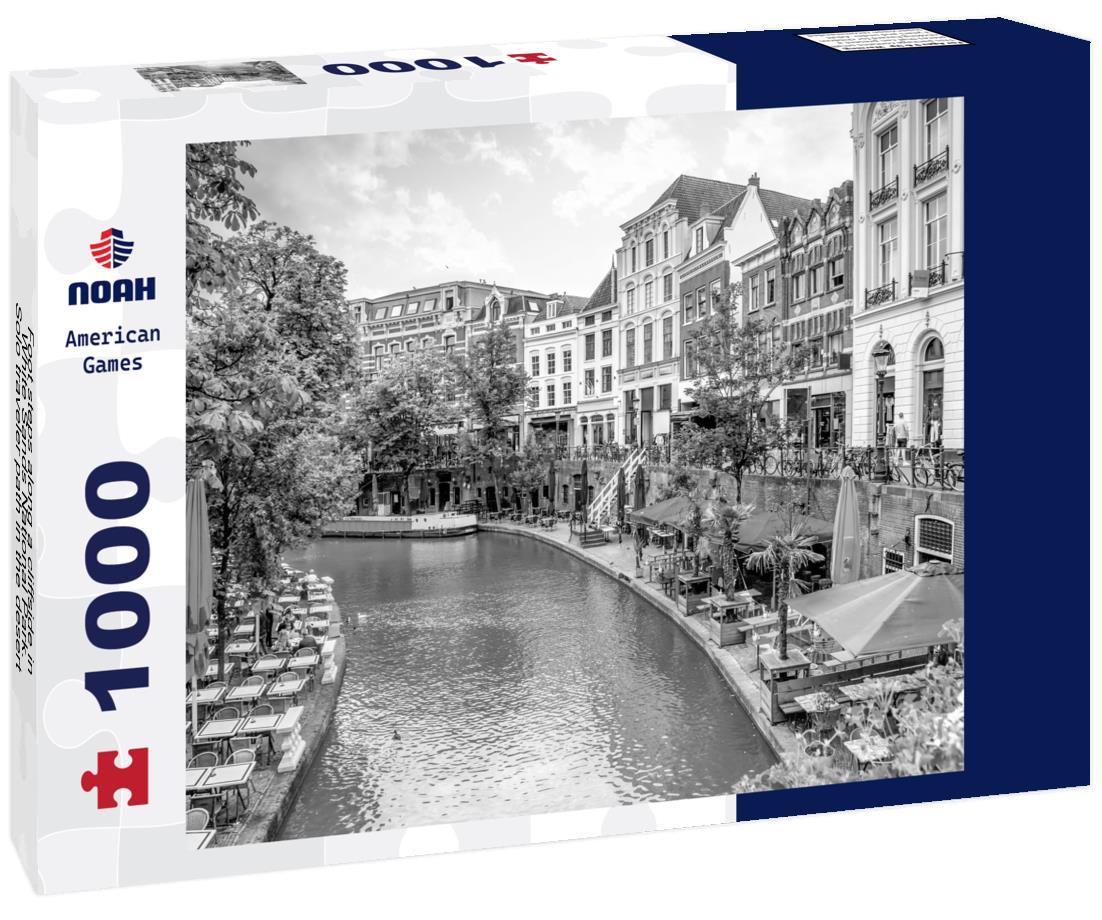 Noah Jigsaw Puzzle Foot steps along a cliffside in White Sands National Park. Solo traveler path in the desert of New Mexico in black white 1000 pieces