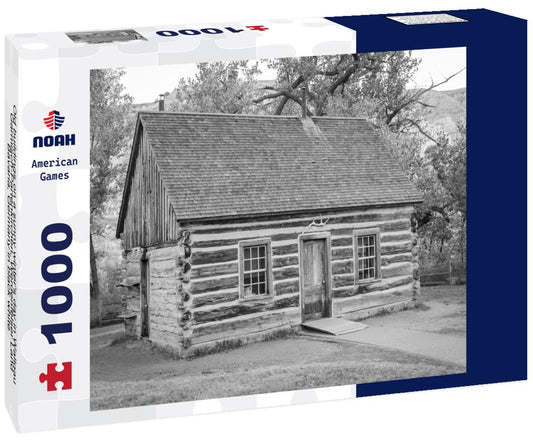 Noah Jigsaw Puzzle Old buildings on a sunny winter's day in Wallgau, Garmisch-Partenkirchen, Werdenfelser Land, Bavaria, Germany in black white 1000 pieces