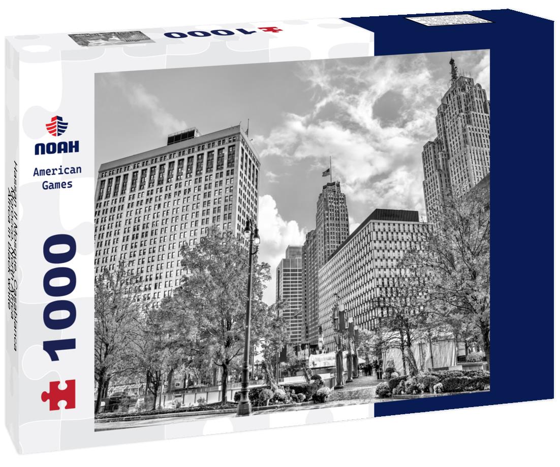 Noah Jigsaw Puzzle Hassan II Mosque, Casablanca, Morocco, North Africa, Africa in black white 1000 pieces