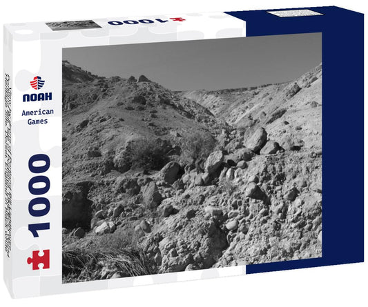 Noah Jigsaw Puzzle View by drone of Portland Bill Lighthouse, Portland Bill, Isle of Portland, UNESCO World Heritage Site, Dorset, England in black white 1000 pieces