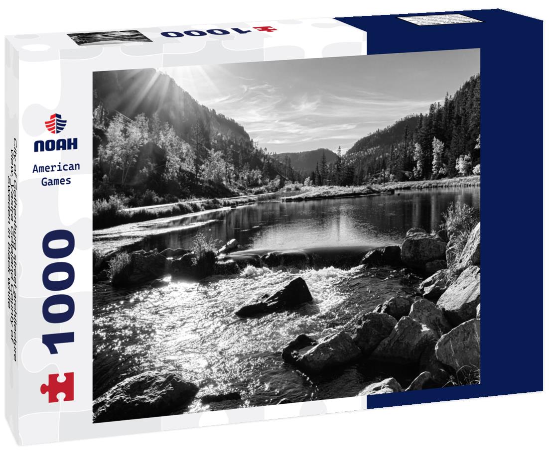 Noah Jigsaw Puzzle City of Gothenburg street architecture view, Vastra Gotaland County of Sweden in black white 1000 pieces