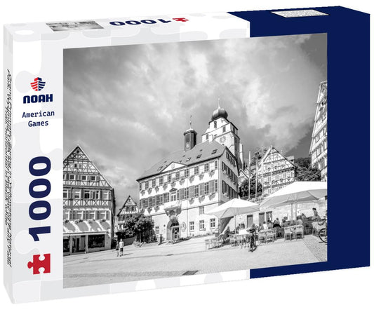 Noah Jigsaw Puzzle Grand Prismatic Spring in Yellowstone National Park, Wyoming USA from the view of Fairy Falls Trail, horizontal in black white 1000 pieces