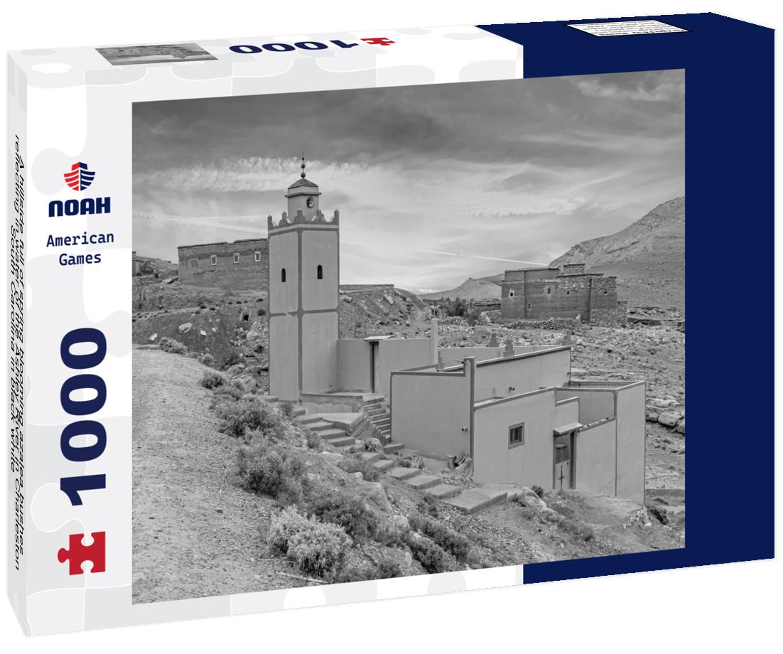 Noah Jigsaw Puzzle A hillside full of spring blooming azalea bushes reflecting in water of the Ashley River in Charleston, South Carolina in black white 1000 pieces