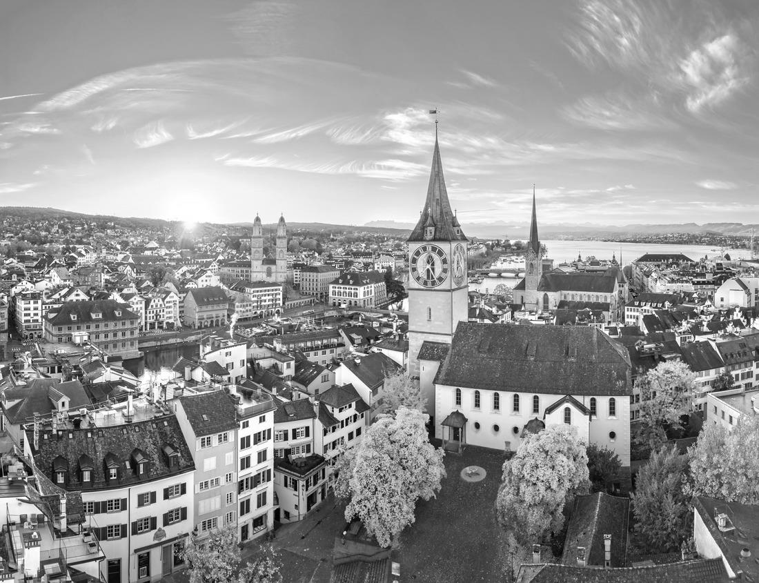 Noah Jigsaw Puzzle Aerial view of a famous Subotica town hall as a symbol of the city history and architectural heritage, with its red facade and elegant clock tower drawing visitors and tourists to Serbia in black white 1000 pieces