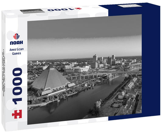 Noah Jigsaw Puzzle Salt Lake City, Utah, USA downtown city skyline at dawn in black white 1000 pieces