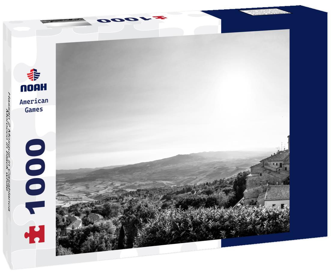 Noah Jigsaw Puzzle Hassan 2 Mosque in Casablanca, Morocco in black white 1000 pieces