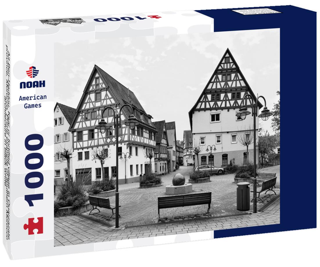 Noah Jigsaw Puzzle Ait-Ben-Haddou, Ksar or fortified village in Ouarzazate province, Morocco. Prime example of southern Morocco architecture in black white 1000 pieces