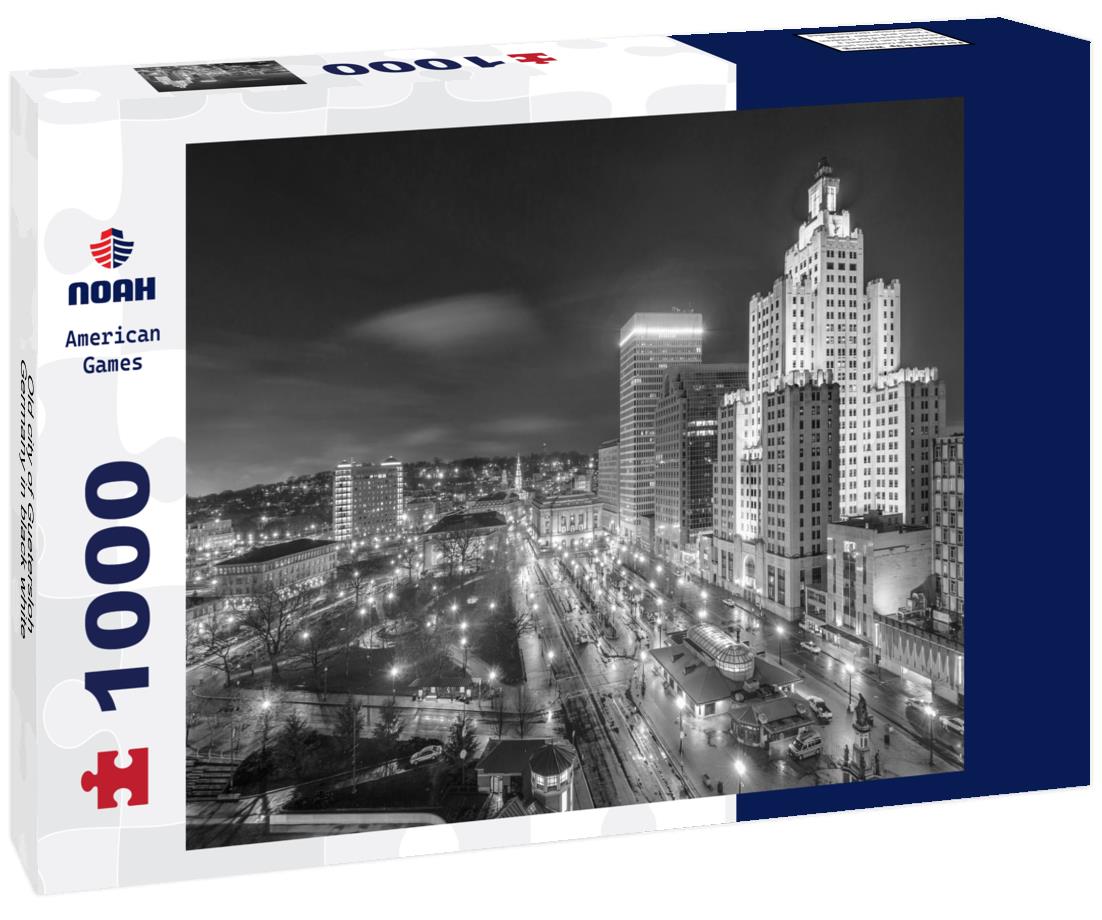 Noah Jigsaw Puzzle Old city of Guetersloh, Germany in black white 1000 pieces