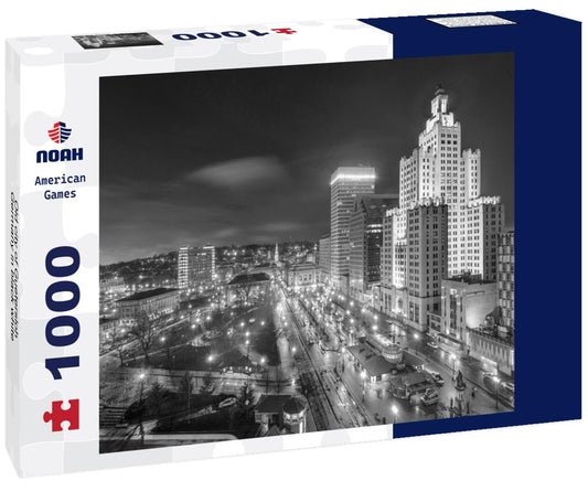 Noah Jigsaw Puzzle Old city of Guetersloh, Germany in black white 1000 pieces