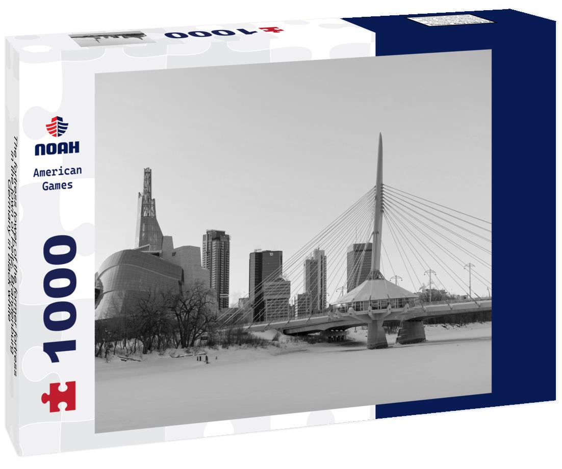 Noah Jigsaw Puzzle The fortress tower of the former fortress in the town of Peitz, Brandenburg, Germany in black white 1000 pieces