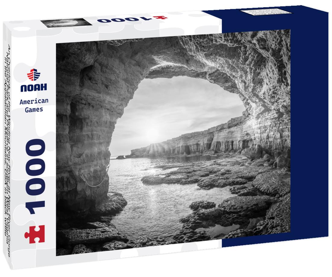 Noah Jigsaw Puzzle An Overlook of the Winding New River at New River Gorge National Park and Preserve in southern West Virginia in the Appalachian Mountains, USA in black white 1000 pieces