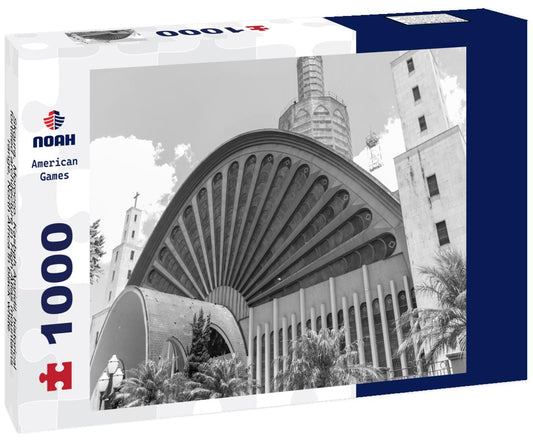 Noah Jigsaw Puzzle Skoura, Morocco. Kasbah Amridil, historical fortified architecture in High Atlas mountains range, North Africa in black white 1000 pieces