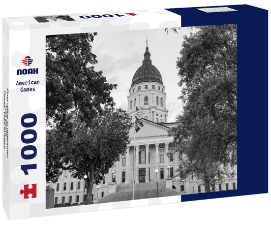 Noah Jigsaw Puzzle Post office in downtown Fort Worth - Texas, USA in black white 1000 pieces