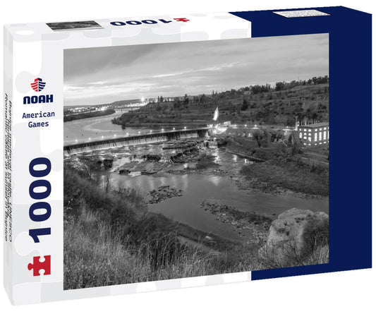 Noah Jigsaw Puzzle Bojnice medieval castle, UNESCO heritage site in Slovakia. Romantic castle at sunset in Bojnice, Slovakia in black white 1000 pieces