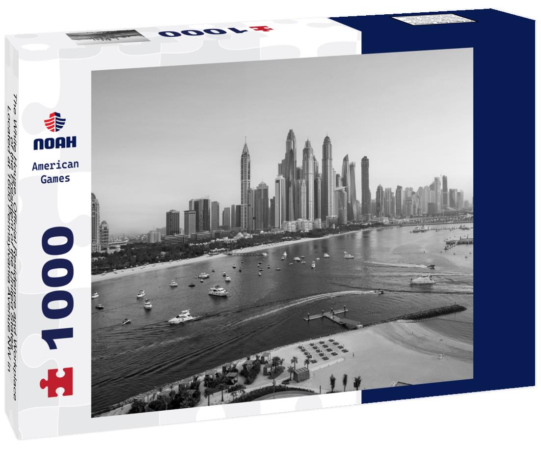 The White House, Official Residence and Workplace of the President of the United States, Located at 1600 Pennsylvania Avenue NW in Washington, D.C., USA 1000pc PuzzleBlack and White