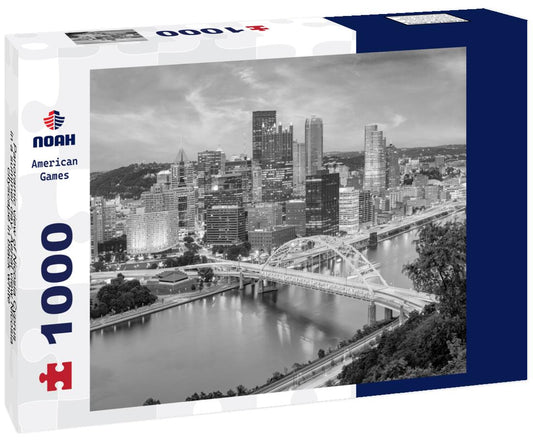 Noah Jigsaw Puzzle Panoramic view of Nicosia Cyprus in a summer day. Aerial view Nicosia cityscape in black white 1000 pieces