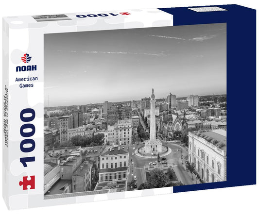 Noah Jigsaw Puzzle Building in the village of Ypsilanti, Michigan in black white 1000 pieces