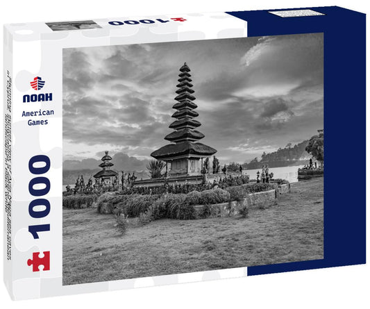 Noah Jigsaw Puzzle Stunning sunset view of Ayia Napa sea caves in Cyprus, showcasing a serene Mediterranean landscape in black white 1000 pieces