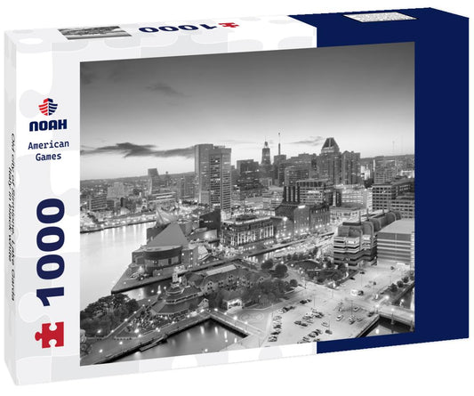 Noah Jigsaw Puzzle Old city of Sirmione, Lake Garda, Italy in black white 1000 pieces