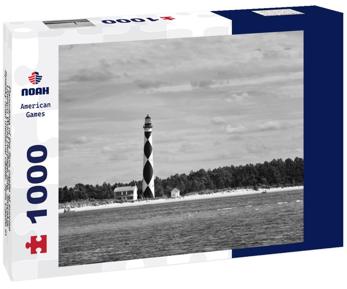 Noah Jigsaw Puzzle Panorama of the Spis castle at sunrise, Unesco World Heritage Site, Slovakia. Spissky hrad medieval castle. Spis Castle in the town of Spisske Podhradie in Slovakia in black white 1000 pieces