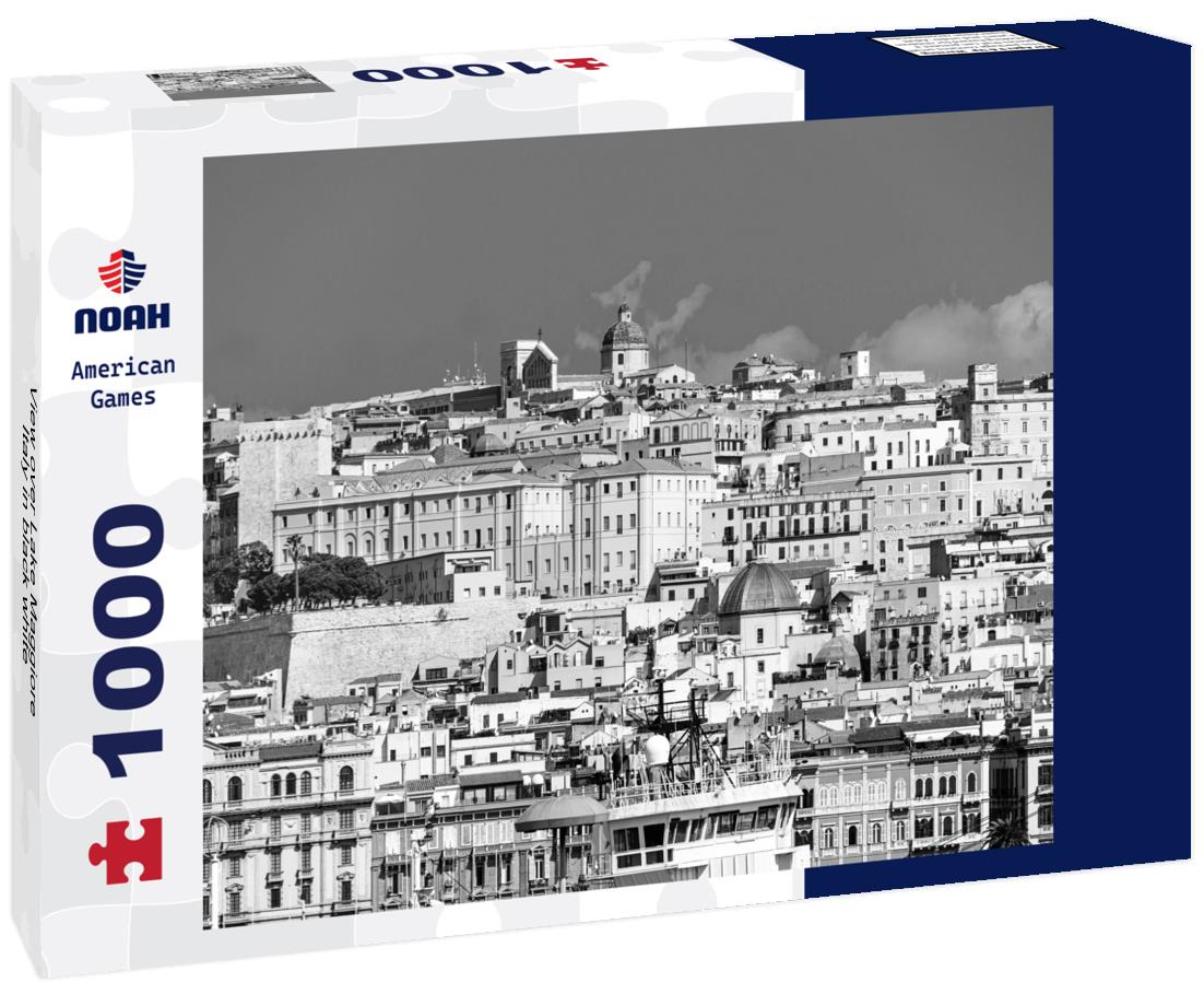 Noah Jigsaw Puzzle View over Lake Maggiore, Italy in black white 1000 pieces