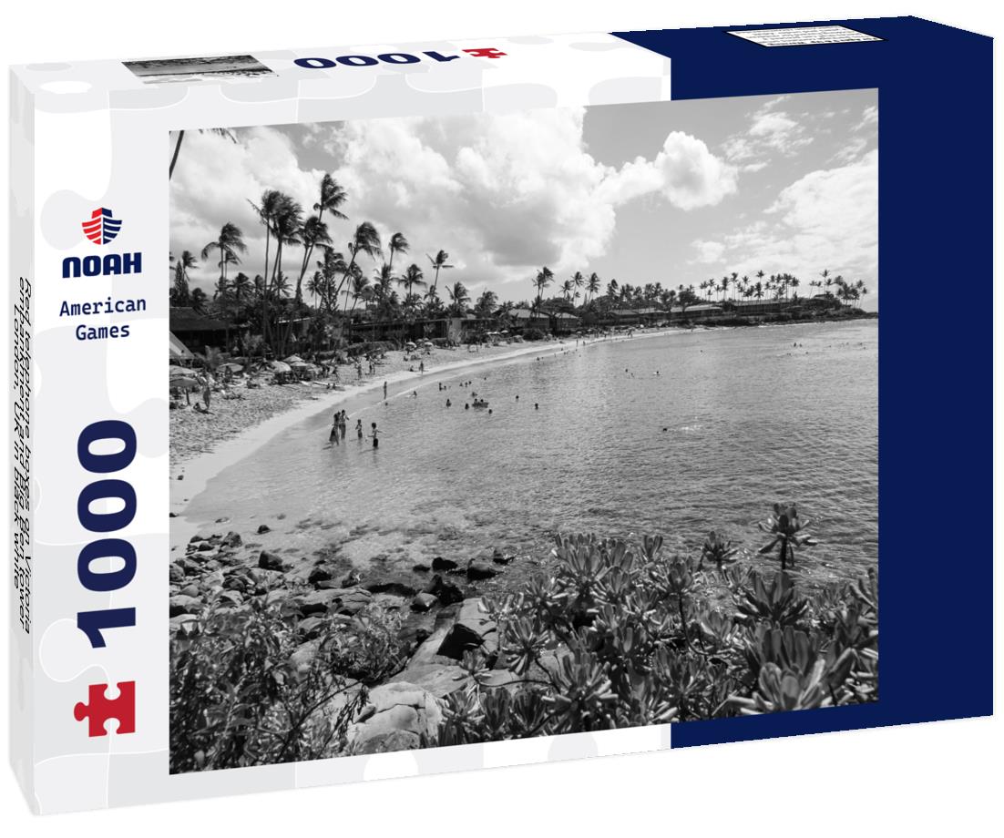 Noah Jigsaw Puzzle Red telephone boxes on Victoria embankment and Big Ben tower, London, UK in black white 1000 pieces