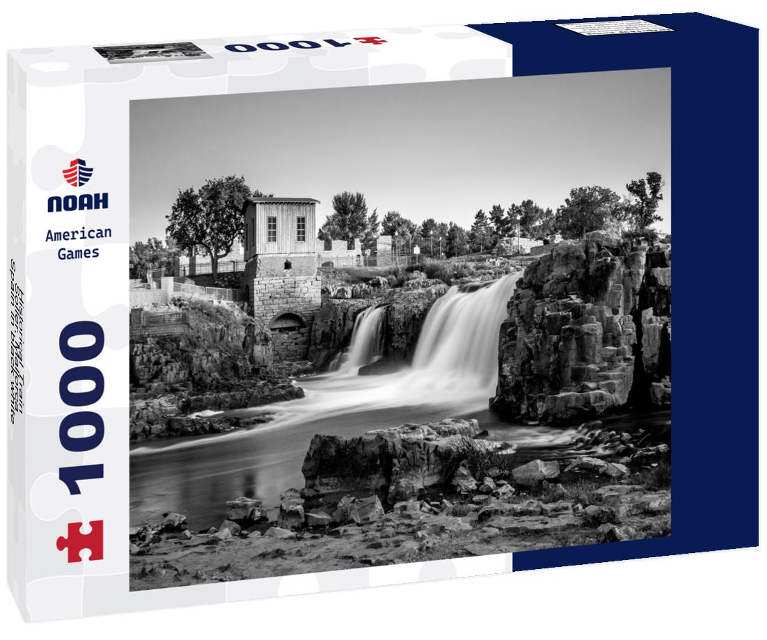 Noah Jigsaw Puzzle Historical Train, Soller, Mallorca, Spain in black white 1000 pieces