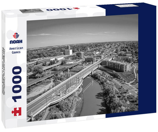 Noah Jigsaw Puzzle Parapet wall on Castillo de San Marcos in St Augustine, Florida, USA in black white 1000 pieces