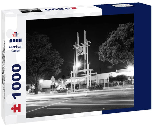 Noah Jigsaw Puzzle Omaha, Nebraska, USA downtown city skyline from above at dawn in black white 1000 pieces