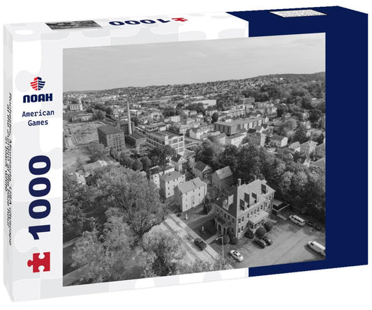 Noah Jigsaw Puzzle Rochester, Minnesota, USA cityscape at the Zumbro at the blue hour in black white 1000 pieces