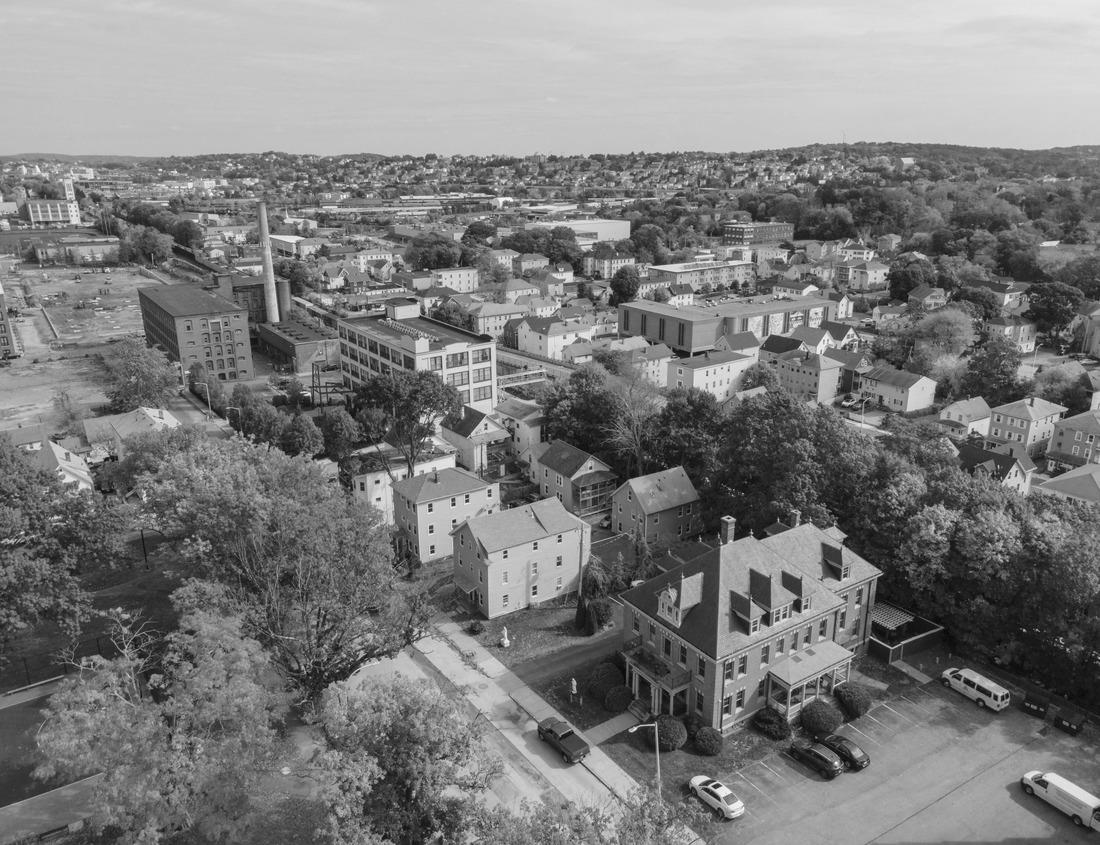 Noah Jigsaw Puzzle Rochester, Minnesota, USA cityscape at the Zumbro at the blue hour in black white 1000 pieces