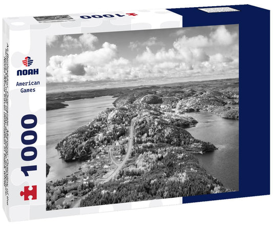 Noah Jigsaw Puzzle Ait-Benhaddou, Ouarzazate, Morocco: Overview of the famous ksar made of clay and adobe architecture. North Africa travel destination in black white 1000 pieces