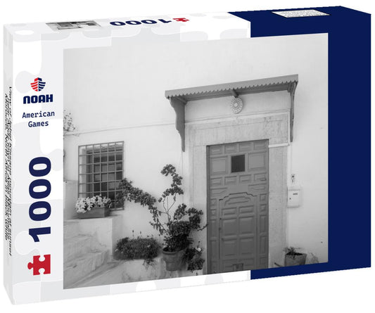 Noah Jigsaw Puzzle View of Jebel Kissane mountain at sunset near Agdz town in Atlas Mountains, Morocco, North Africa in black white 1000 pieces