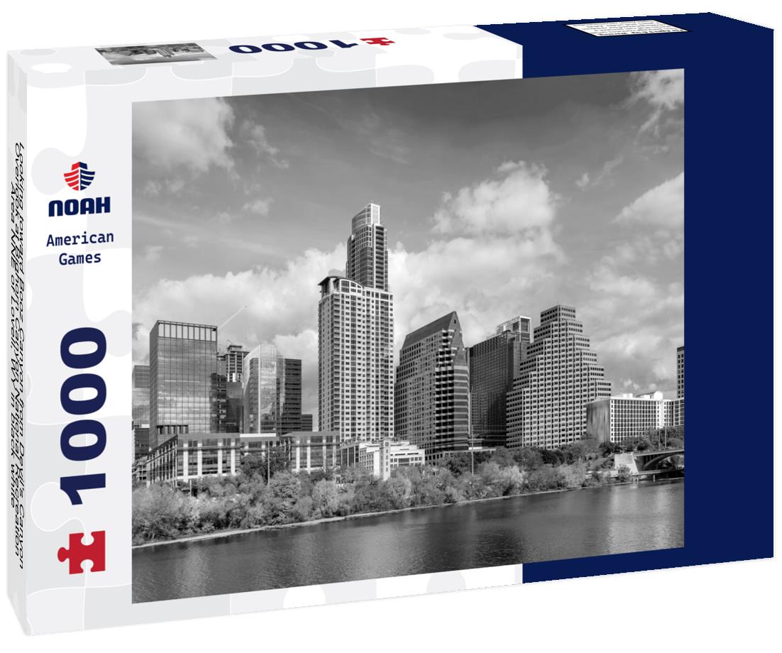 Noah Jigsaw Puzzle Looking toward Booz Canyon from Devil's Canyon Overlook at Bighorn Canyon National Recreation Area NNE of Lovell, WY in black white 1000 pieces