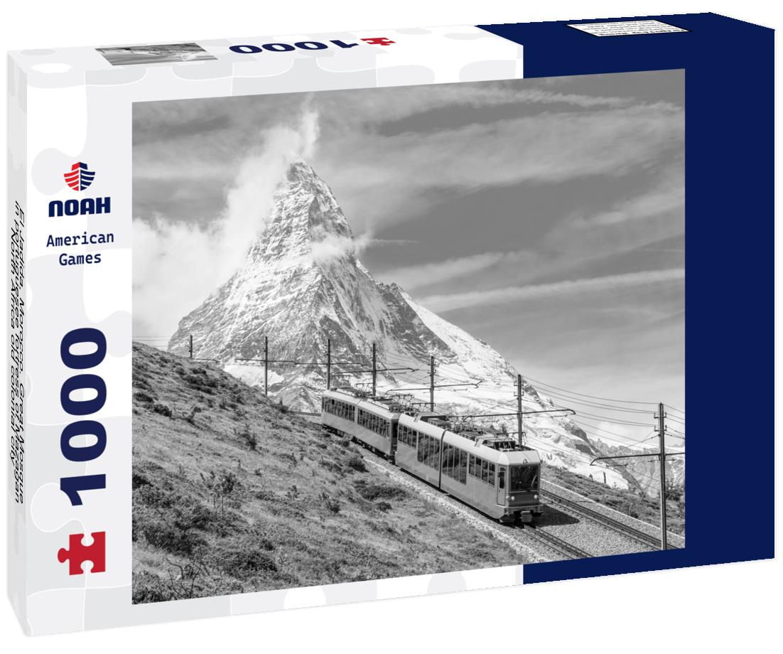 Noah Jigsaw Puzzle El Jadida, Morocco. Great Mosque in portuguesee fortress of Mazagan, North Africa old colonial city in black white 1000 pieces