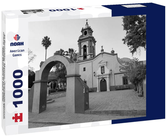 Noah Jigsaw Puzzle Ait-Benhaddou, Morocco. Ouarzazate province, striking example of Kasbah in southern Morocco, Atlas Mountains in black white 1000 pieces