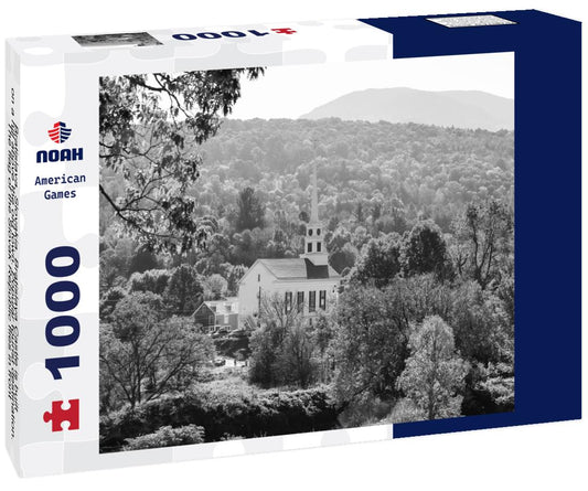 Noah Jigsaw Puzzle Bratislava, Slovakia. Bratislava Castle is built on a hill above the old town. Popular tourist destination. The flag of the Slovak Republic flies in front of the castle in black white 1000 pieces
