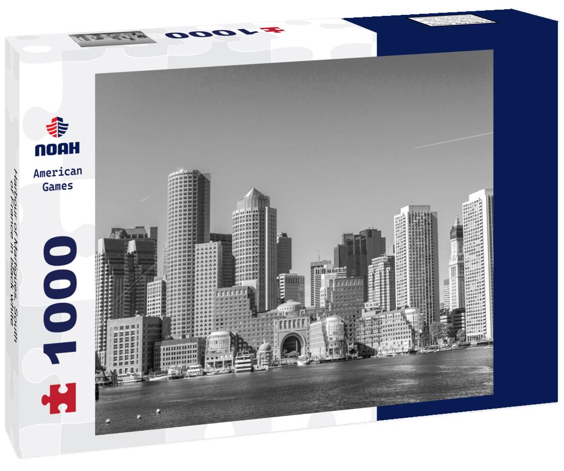 Noah Jigsaw Puzzle Harbour of Martigues, South of France in black white 1000 pieces