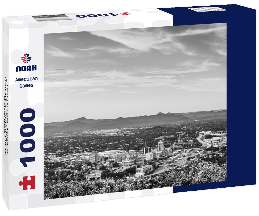 Noah Jigsaw Puzzle Pont Du Gard, Aqueduct, Remoulins, South of France in black white 1000 pieces