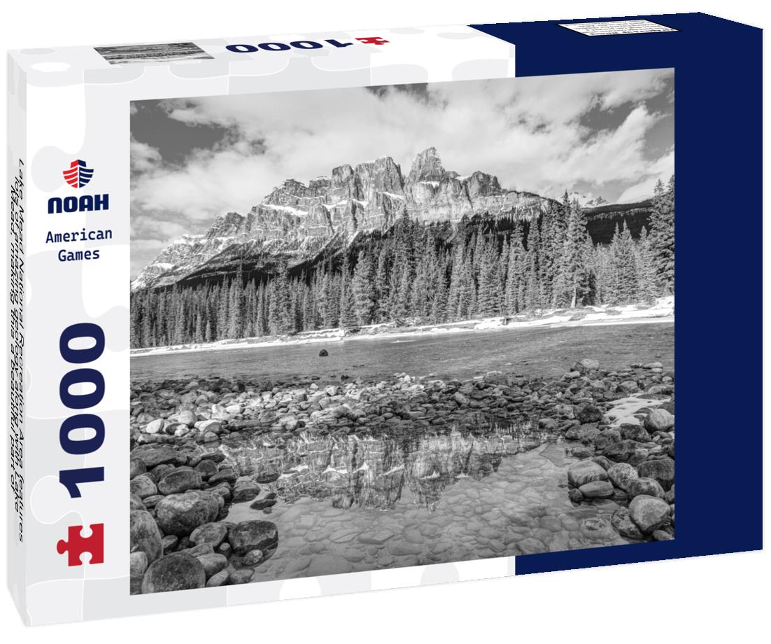 Noah Jigsaw Puzzle Lake Mead National Recreation Area features lots of amazing geology along with Lake Mead, making this a beautiful part of Nevada in black white 1000 pieces