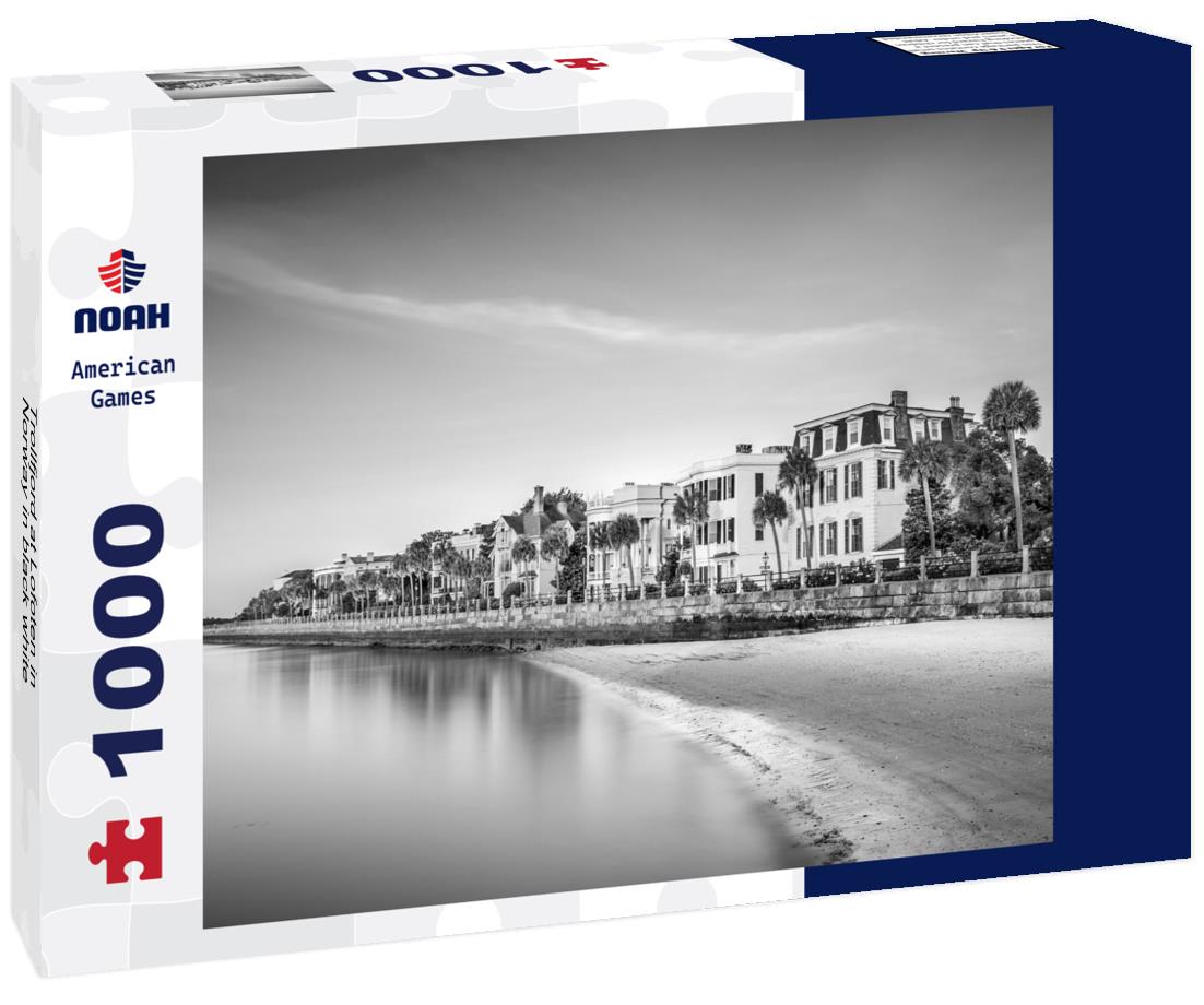 Noah Jigsaw Puzzle Trollfjord at Lofoten in Norway in black white 1000 pieces