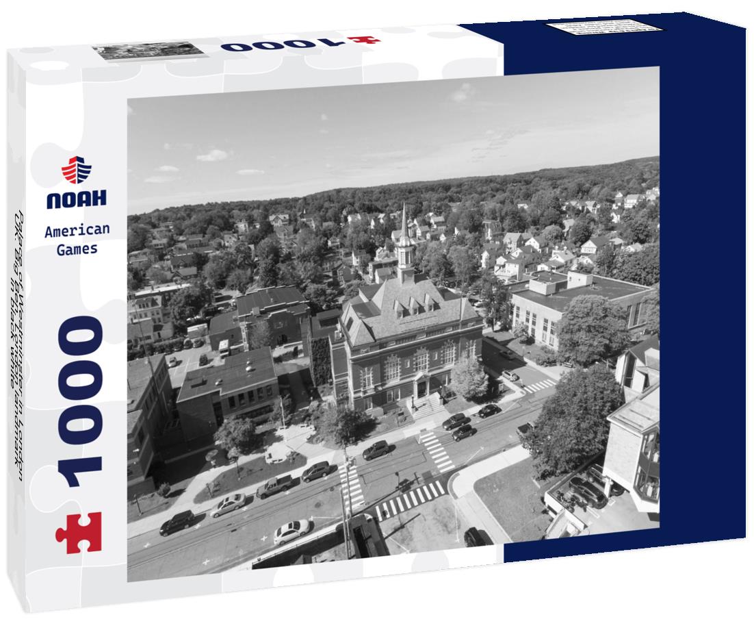 Noah Jigsaw Puzzle Palace of Westminster in London, UK. Big Ben. London landmark in black white 1000 pieces