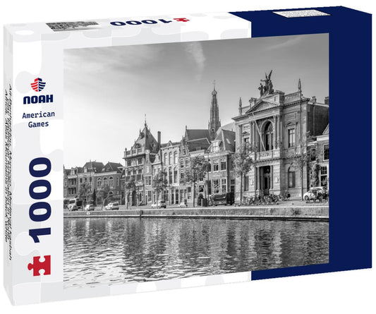 Noah Jigsaw Puzzle Ait-Benhaddou, Morocco. Medieval kasbah, clay traditional fortification in North Africa, Atlas Mountains in black white 1000 pieces